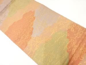 花唐草模様織出し全通袋帯